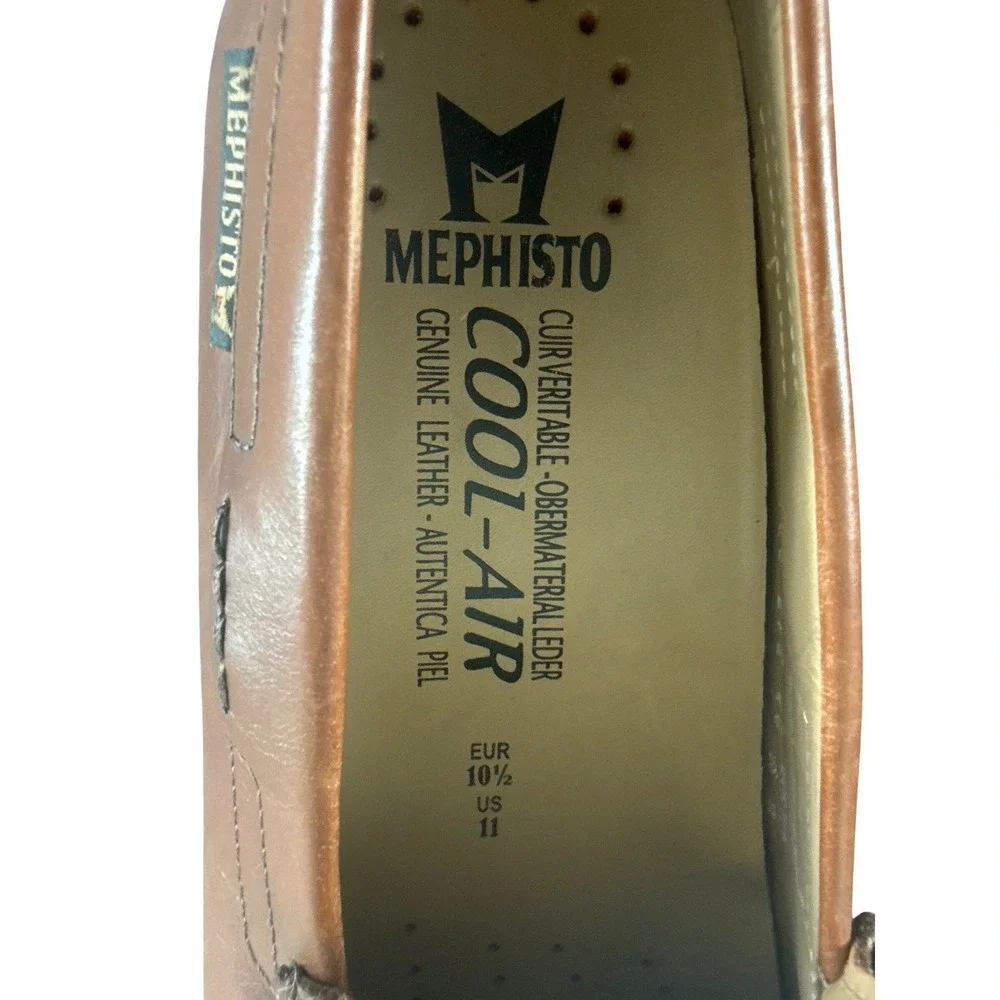 Mephisto Algoras Brandy Leather Loafers Shoes Men's 11 Moccasin Comfort Brown